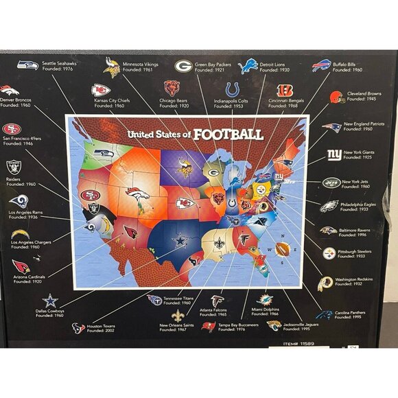 NFL United States of Football Map 500 pc Jigsaw Puzzle 24" x 18" MasterPiece new - Picture 9 of 13